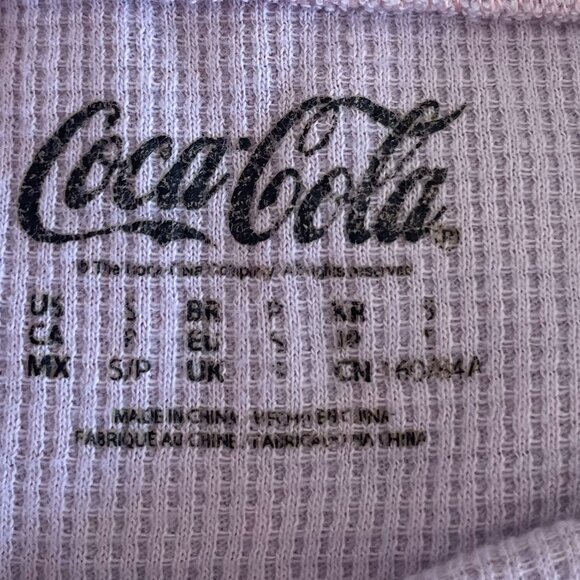 Cherry Coke Long Sleeve Crop Graphic Tee Size S - Picture 3 of 7